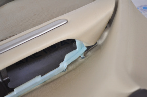 Door trim card front right Lincoln MKZ 13-15 beige, handle fastening broken, crack