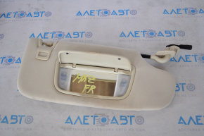 Right visor Lincoln MKZ 13-16 beige with hook