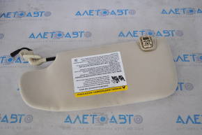 Right visor Lincoln MKZ 13-16 beige with hook