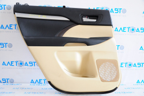 Door trim card rear left Toyota Highlander 14-16 with curtain, beige, worn