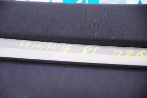 Door trim card rear left Toyota Highlander 14-16 with curtain, beige, worn