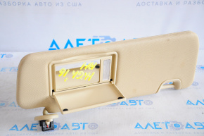 Right visor Toyota Highlander 14-19 beige, without hook