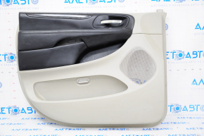 Door trim card front left Dodge Grand Caravan 11-20 gray with black leather insert