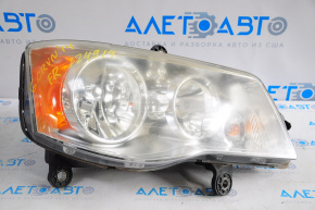 Headlight front right bare Dodge Grand Caravan 11-20 chrome, for polishing