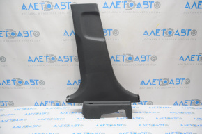 Center pillar trim lower left Hyundai Sonata 11-15 black, broken fastener, scratches