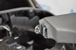 Torpedo front panel without AIRBAG Lincoln MKZ 13-20 gray THX with beige overlays, broken fastener, rubbed