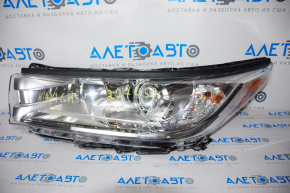 Headlight front left bare Toyota Highlander 17-19 halogen, light, crack housing, broken fastener