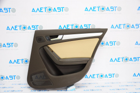 Door trim card rear right Audi A4 B8 13-16 rest, brown with beige, sedan without curtain, broken fastener
