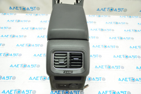 Central console armrest and cup holders VW Tiguan 18-20 leather black
