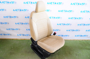 Passenger seat Ford Edge 15-17 without airbag, cloth beige, mechanical, for dry cleaning