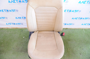 Passenger seat Ford Edge 15-17 without airbag, cloth beige, mechanical, for dry cleaning