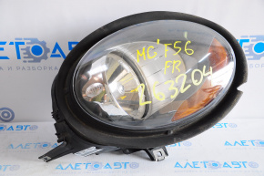 Headlight front right Mini Cooper F56 3d 14-19 bare dorest halogen, yellow turn signal