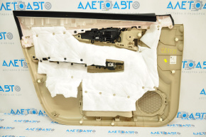 Door trim card front right Nissan Rogue 14-16 beige, plastic turned white