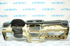 Torpedo front panel without AIRBAG Nissan Rogue 14-20 beige, tear