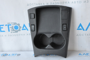 Front console trim with cup holders Nissan Leaf 13-15 black, scratches