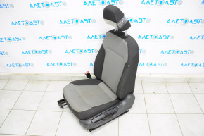 Driver's seat VW Jetta 11-16 USA without airbag, manual, black cloth with light gray insert, dry-cleanable