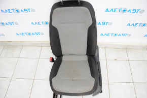 Driver's seat VW Jetta 11-16 USA without airbag, manual, black cloth with light gray insert, dry-cleanable