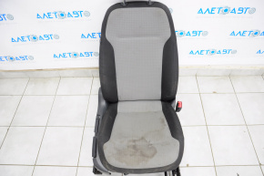 Passenger seat VW Jetta 11-16 USA without airbag, manual, black cloth with light gray insert, dry cleanable
