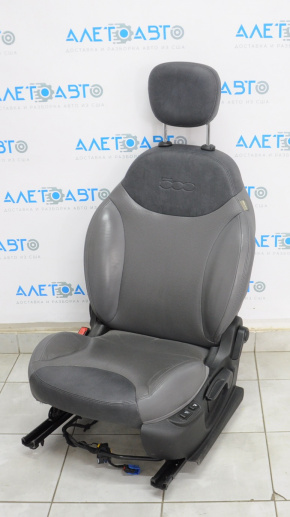 Driver's seat Fiat 500L 14-16 with airbag, fur, gray leather, heating