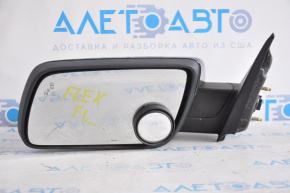 Left side mirror complete Ford Flex 13-19 electric, heated, memory, blind spots, 12 pins, black, scratches