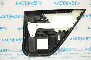 Door trim card rear left Honda Accord 13-15 black with black insert leather, armrest leather, rubbed