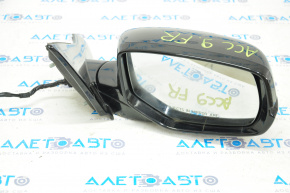 Side mirror right assembly Honda Accord 13-15 12 pins, turn signal, camera, black