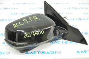 Side mirror right assembly Honda Accord 13-15 12 pins, turn signal, camera, black