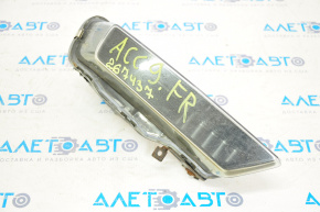 Fog lamp PTF right Honda Accord 13-15 fuel, chrome is worn, fastener is broken, housing is broken