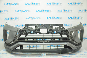 Front bumper bare Mitsubishi Eclipse Cross 18-20 silver, dented, cracks in grille