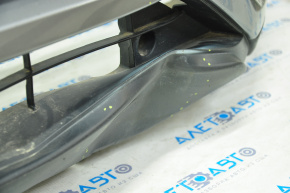 Front bumper bare Mitsubishi Eclipse Cross 18-20 silver, dented, cracks in grille