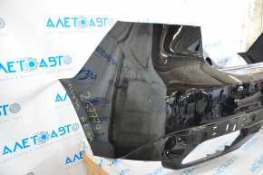 Bare rear bumper Acura MDX 14-16 pre-restoration, black, dents, broken fastener