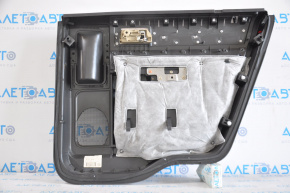 Door trim card rear left Ford Flex 13-12 rest, black with beige insert rubber, armrest rubber, insert under wood gloss