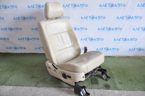 Passenger seat Ford Flex 13-19 leather, with airbag, beige, electro-fur, dry-cleanable