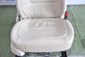 Passenger seat Ford Flex 13-19 leather, with airbag, beige, electro-fur, dry-cleanable