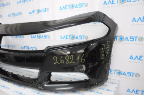 Bare front bumper Dodge Charger 15-23 rest, made, torn, dented, broken crepe, black