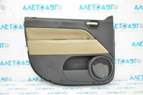 Door trim card front left Jeep Compass 11-16 black with beige insert leather, armrest leather, cracks on leather