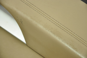 Door trim card front left Jeep Compass 11-16 black with beige insert leather, armrest leather, cracks on leather