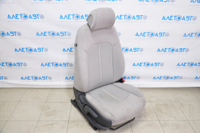 Passenger seat Hyundai Sonata 15-19 without airbag, mechanical, cloth gray, scratched, under chemical