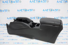 Console center armrest and cup holders Nissan Rogue 17-18 black