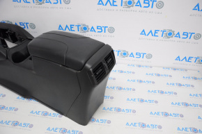 Console center armrest and cup holders Nissan Rogue 17-18 black