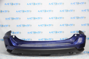 Rear bumper bare Nissan Rogue 17-20 blue, tears, broken fasteners