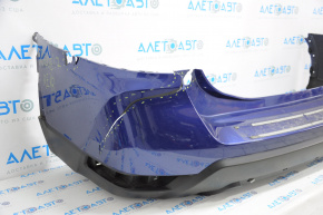 Rear bumper bare Nissan Rogue 17-20 blue, tears, broken fasteners