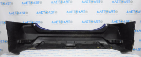 Rear bumper bare Nissan Rogue 17-20 blue, tears, broken fasteners