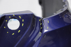 Rear bumper bare Nissan Rogue 17-20 blue, tears, broken fasteners