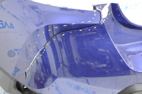 Rear bumper bare Nissan Rogue 17-20 blue, tears, broken fasteners