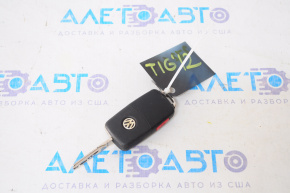 Key VW Tiguan 12-16 4 buttons, folding, cracked case