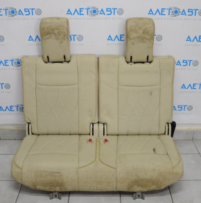 Rear row of seats 3 row Infiniti JX35 QX60 13-15 leather beige, water damage