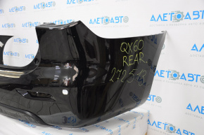 Bare rear bumper Infiniti JX35 QX60 13-15 pre-restoration for parking sensors, black, scratches