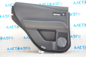Door trim card rear left Lexus RX350 RX450h 10-12 black with black insert leather, armrest black leather, cracked, broken fastener
