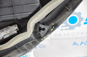 Door trim card rear left Lexus RX350 RX450h 10-12 black with black insert leather, armrest black leather, cracked, broken fastener